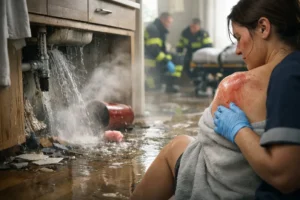 Gesprongen warmwaterleiding in woning leidt tot verwondingen