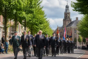 Vrijheidsdefilé in Wageningen in volle gang met ruim twintig veteranen