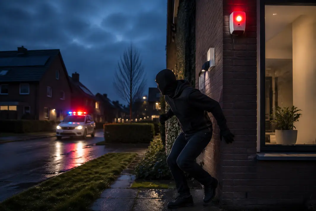 Inbraakpoging mislukt door snel werkend alarmsysteem